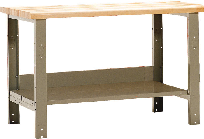 workbench with lower shelf