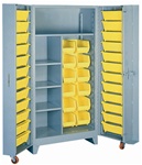 All-Welded 39w x 27d x 76h Steel Industrial Bin Storage Cabinet with 36  Bins